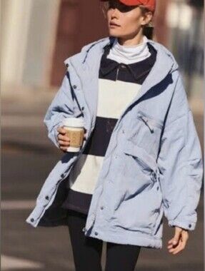 Free People Billie Boxy Lightweight Insulated Jacket- Steel